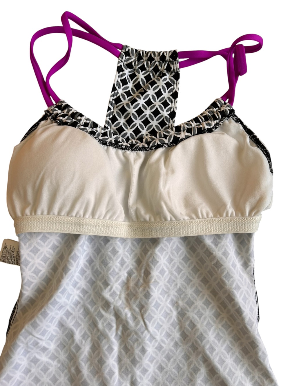 NEXT Black & White Geometric Print Tankini Swimsuit Top - Size 32 B/C - Picture 7 of 7